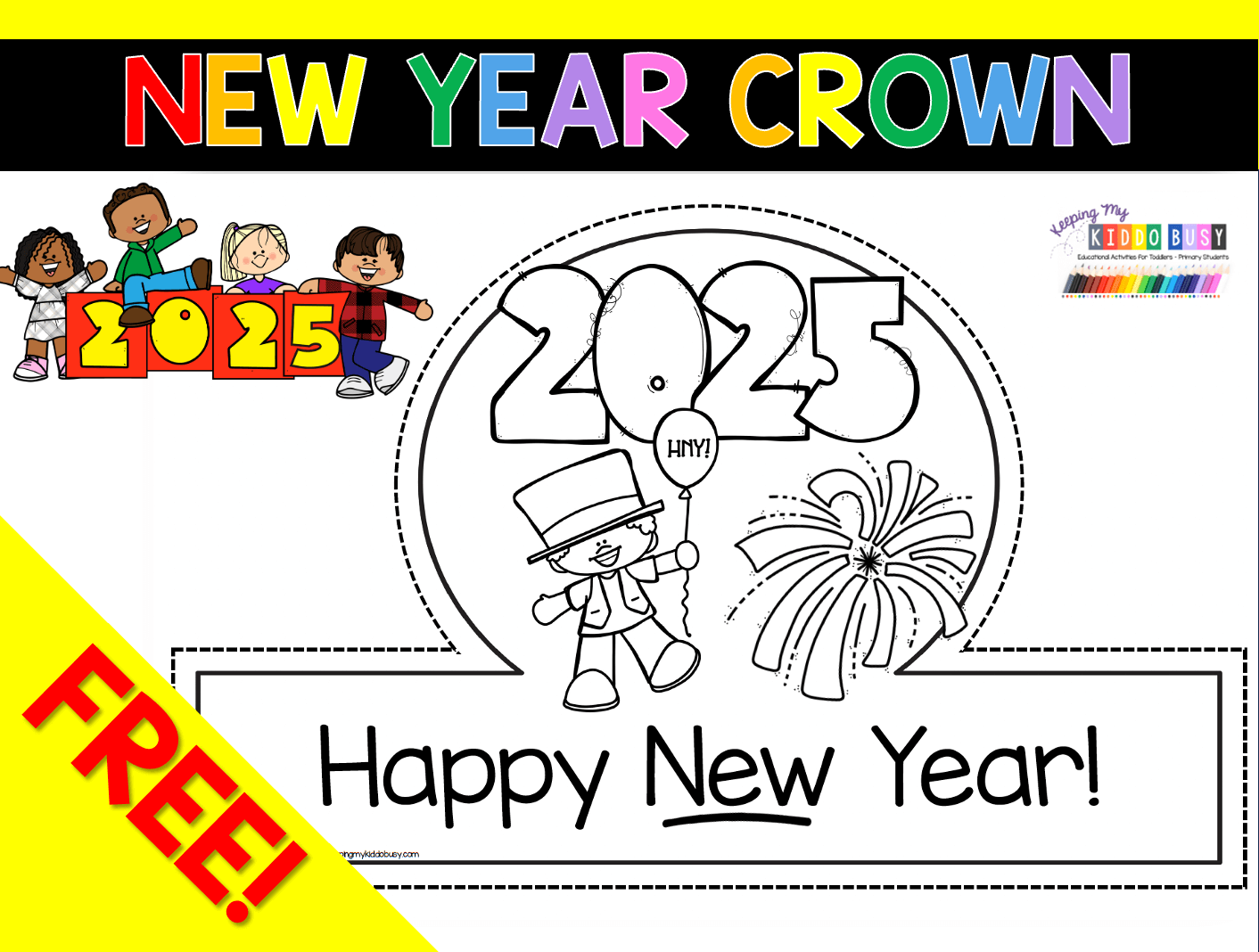 editable crowns and hats - birthday - name - free new year hat